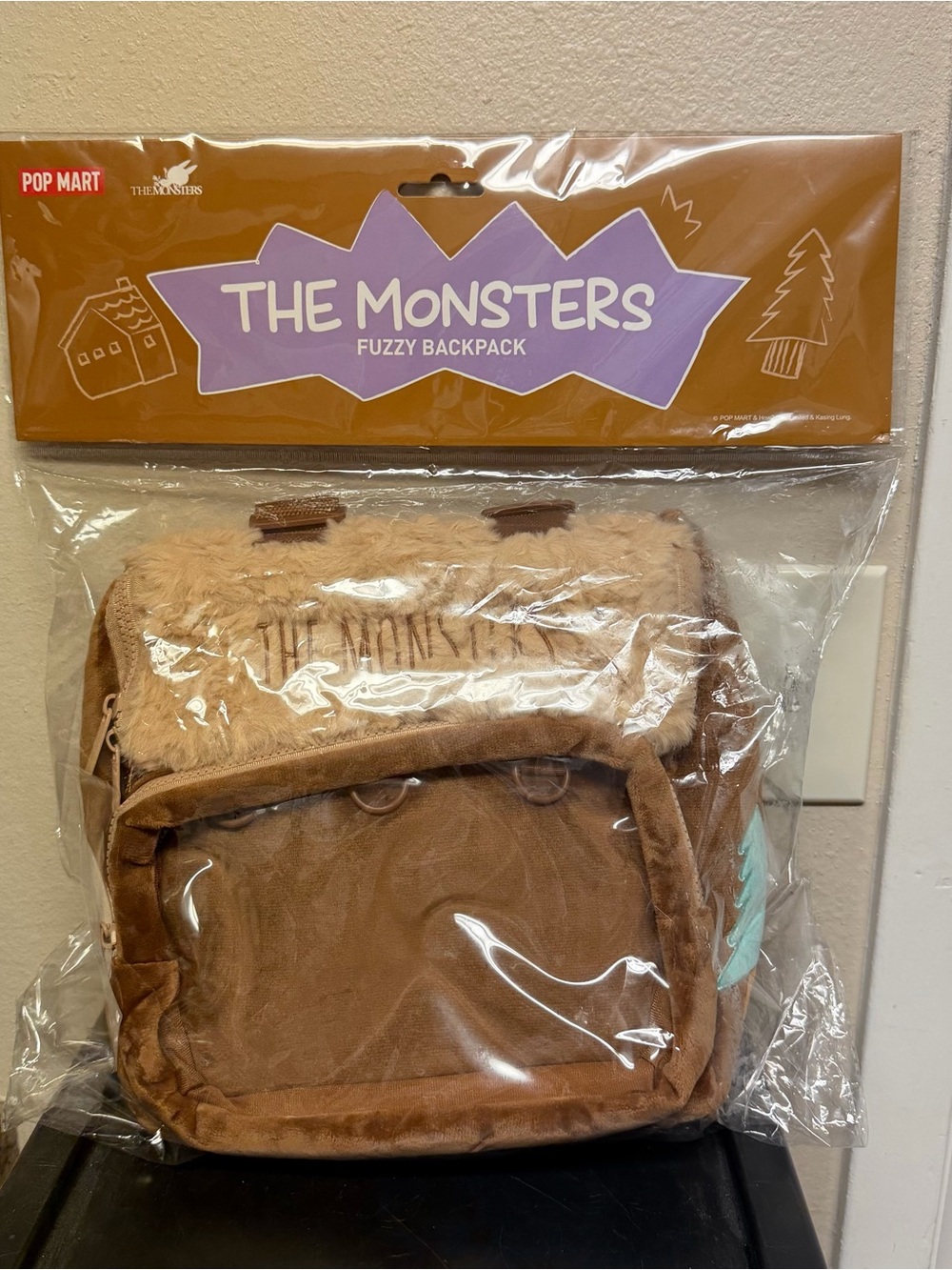 Membership Exclusive POP MART The Monsters Fuzzy Backpack Labubu